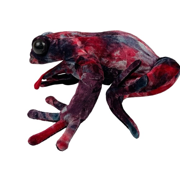 Vintage Y2K TyeDye Tree Frog Purple Blue Funky Hand Puppet Sunny Puppets 2003 Lg - Picture 4 of 11